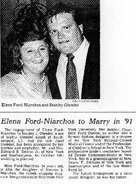 Elena Ford-Niarchos & Stanley J. Olender