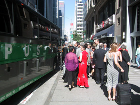 Boarding the bus