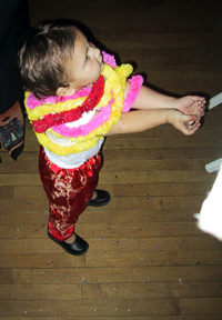 Josie in leis