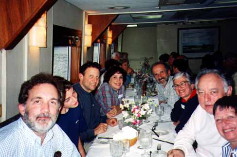 At dinner aboard ship