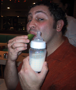 Jonathan, pickle, and bottle