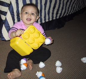Josie and eggs
