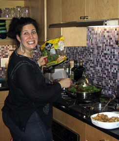 Marjorie cooking