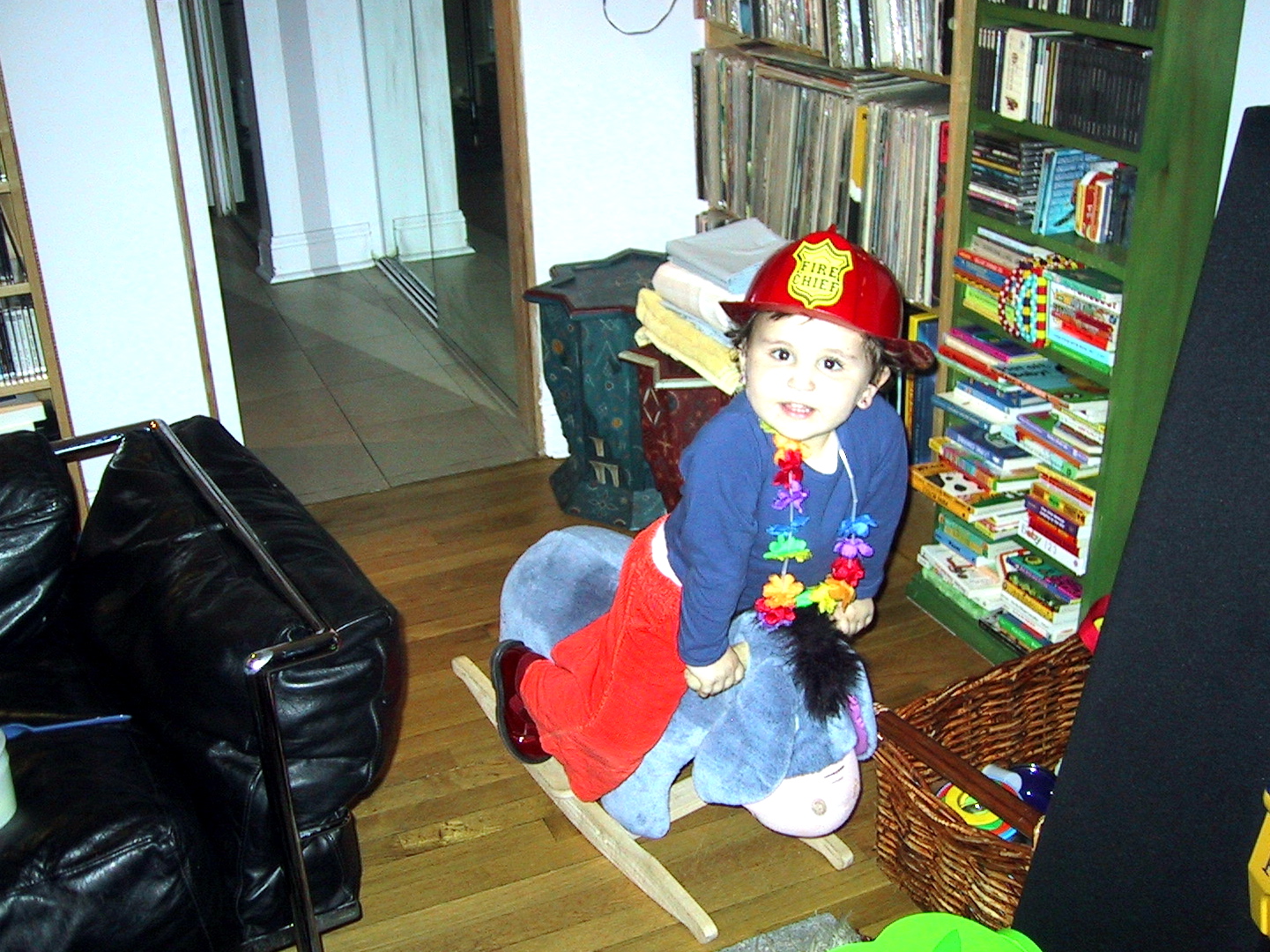 Josie in fireman's hat
