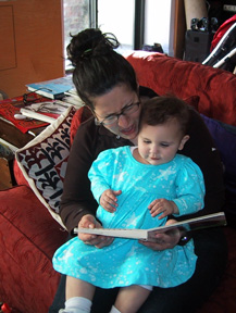 Marjorie reading to Josie