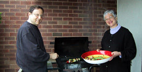 Michael and Carol at barbecue