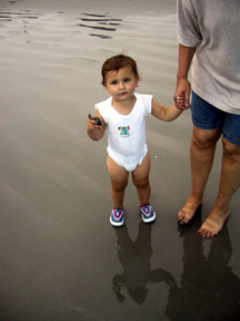 Josie with a clam