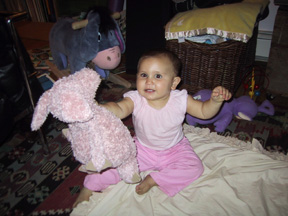 Josie with Piggy